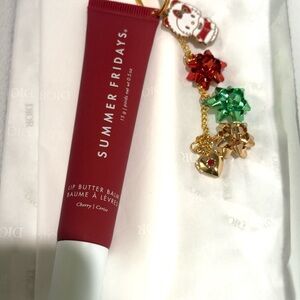 Summer Fridays Cherry Lip Balm with Festive Charm